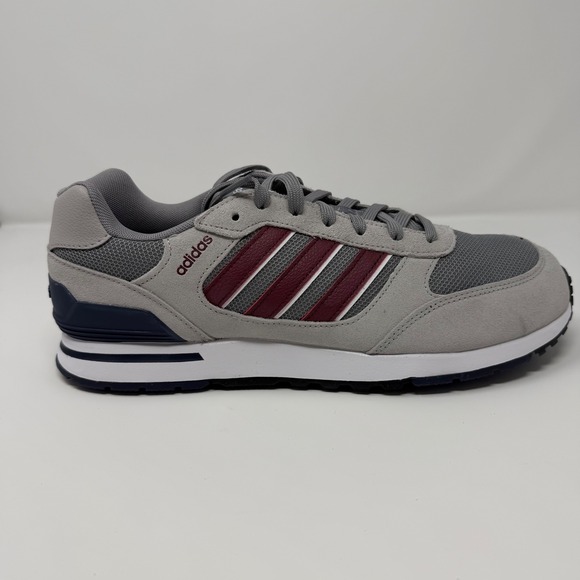 Adidas Run 80s Mens Sneakers Grey Burgundy Navy Retro Sneakers Mens 11 -NWT 1882 - Picture 8 of 14